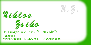 miklos zsiko business card